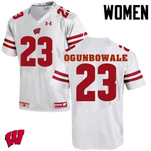 Women's Wisconsin Badgers NCAA #23 Dare Ogunbowale White Authentic Under Armour Stitched College Football Jersey CJ31F81GF
